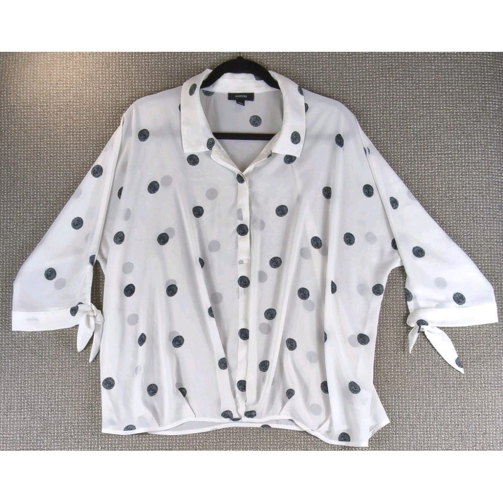 Alfini women's Polka Dot Oversized top with 3/4-length dolman sleeves